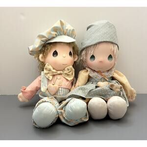 Precious Moments Dolls Nicky & Bonnie Plush 1985 Collectible Applause (Lot of 2)